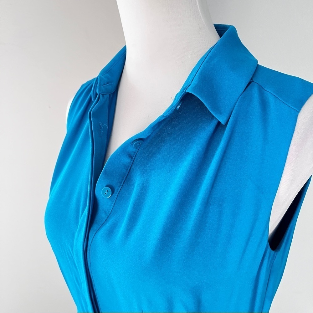 Hobbs London Sleeveless Midi Blue Dress sz US 6 / UK 10 - Picture 8 of 15